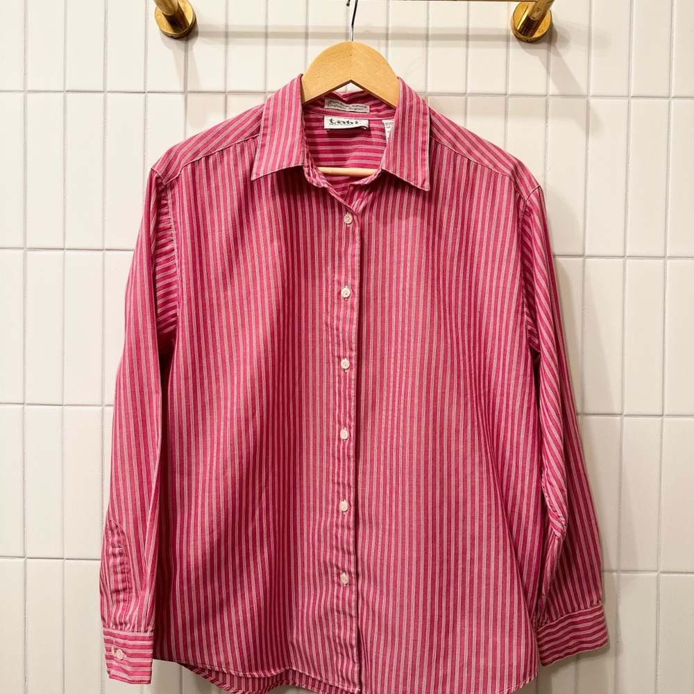 Pink Striped Button-Up Shirt